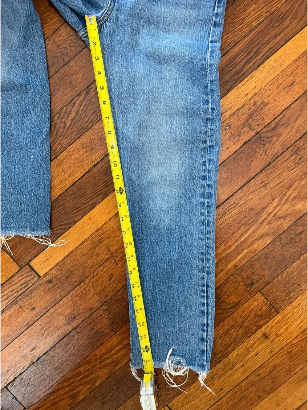 Levi's Wedgie Straight Jeans, Button Fly, Raw Hem, Size 26